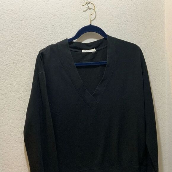 Rag & Bone V-Neck Lightweight Sweatshirt Women's S/P Black - Picture 6 of 9